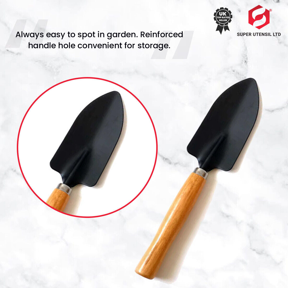 3Pc Heavy Duty Hand Trowel Transplanting Trowel and Fork Garden Tools Set