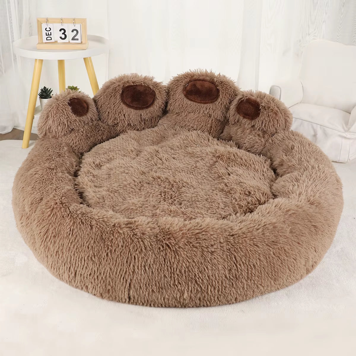 Fluffy Dog Bed Plush Kennel Accessories Pet Products Large Dogs Beds Bedding Sofa Basket Small Mat Cats Big Cushion Puppy Pets