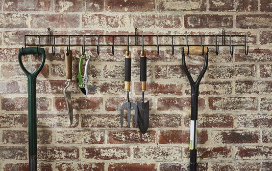 Garden Tool Wall Mounted Storage Rack Hook Holder Extra Long Shed Tidy Rail