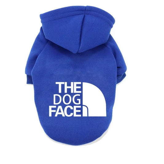 Pet Dog Hoodies Autumn and Winter Season Large Dog Clothes Dog Face Text Pattern French Bulldog Labrador Jacket Clothing