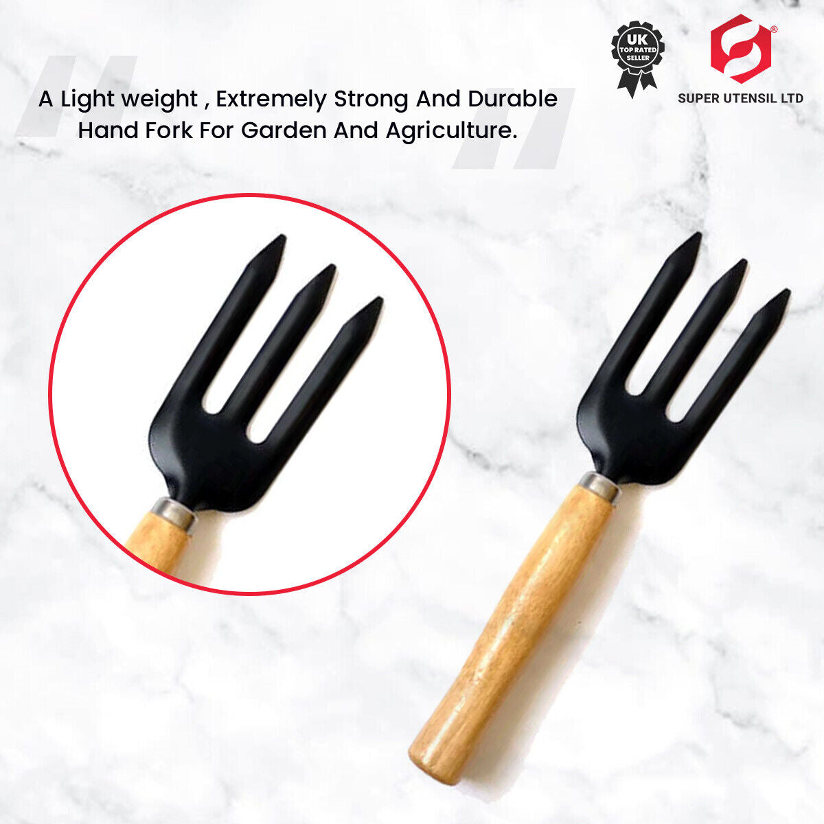 3Pc Heavy Duty Hand Trowel Transplanting Trowel and Fork Garden Tools Set