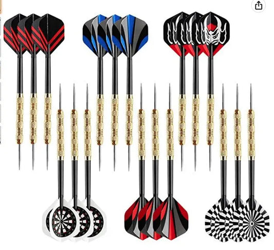 18PCS Steel Tip Darts, Professional Metal Darts, Dart Metal Tip Set, Dart Board Metal Darts, 14G Copper Plated Dart Needles