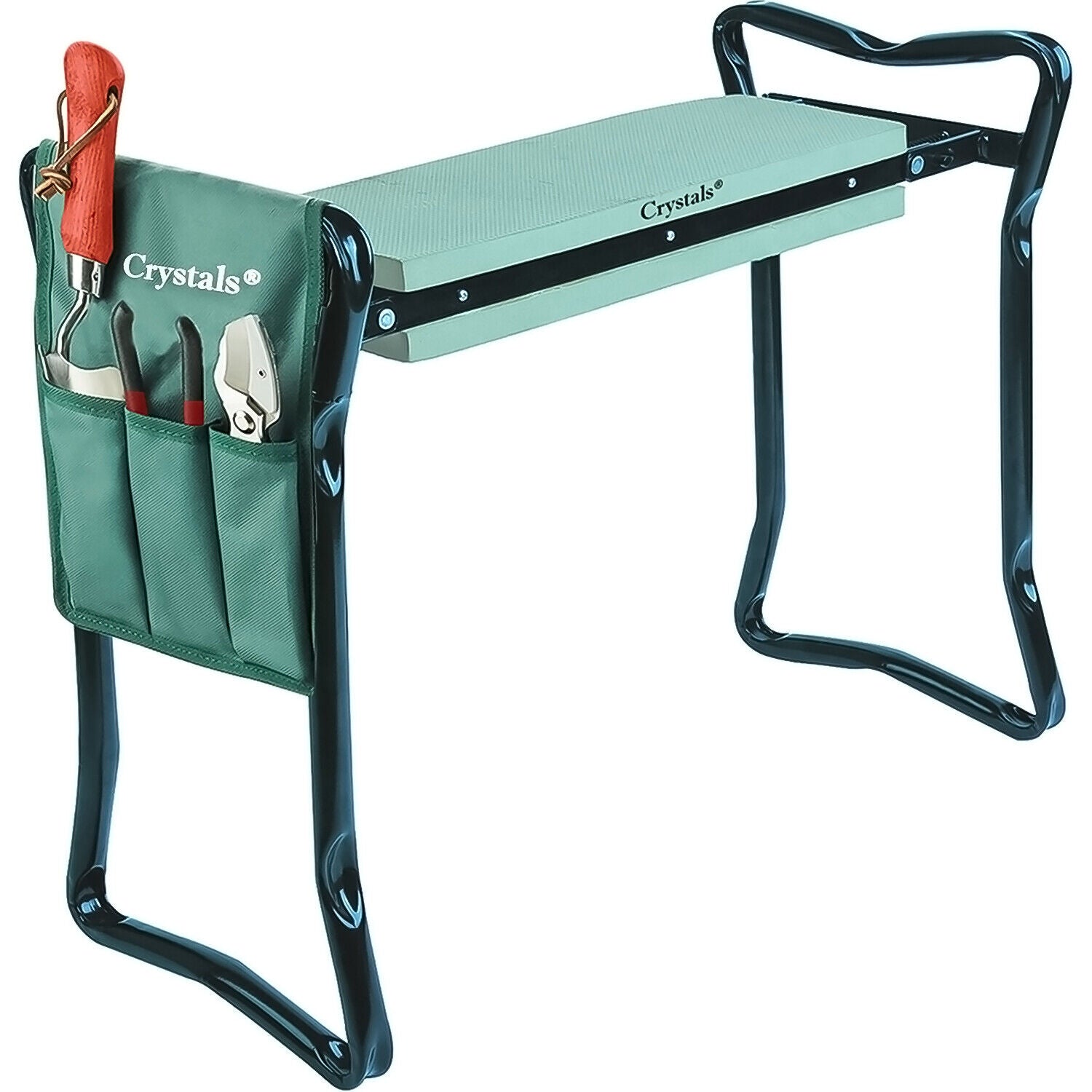 Garden Kneeler 2-In-1 Folding Gardening Padded Seat and Kneeling Stool Tool Bag